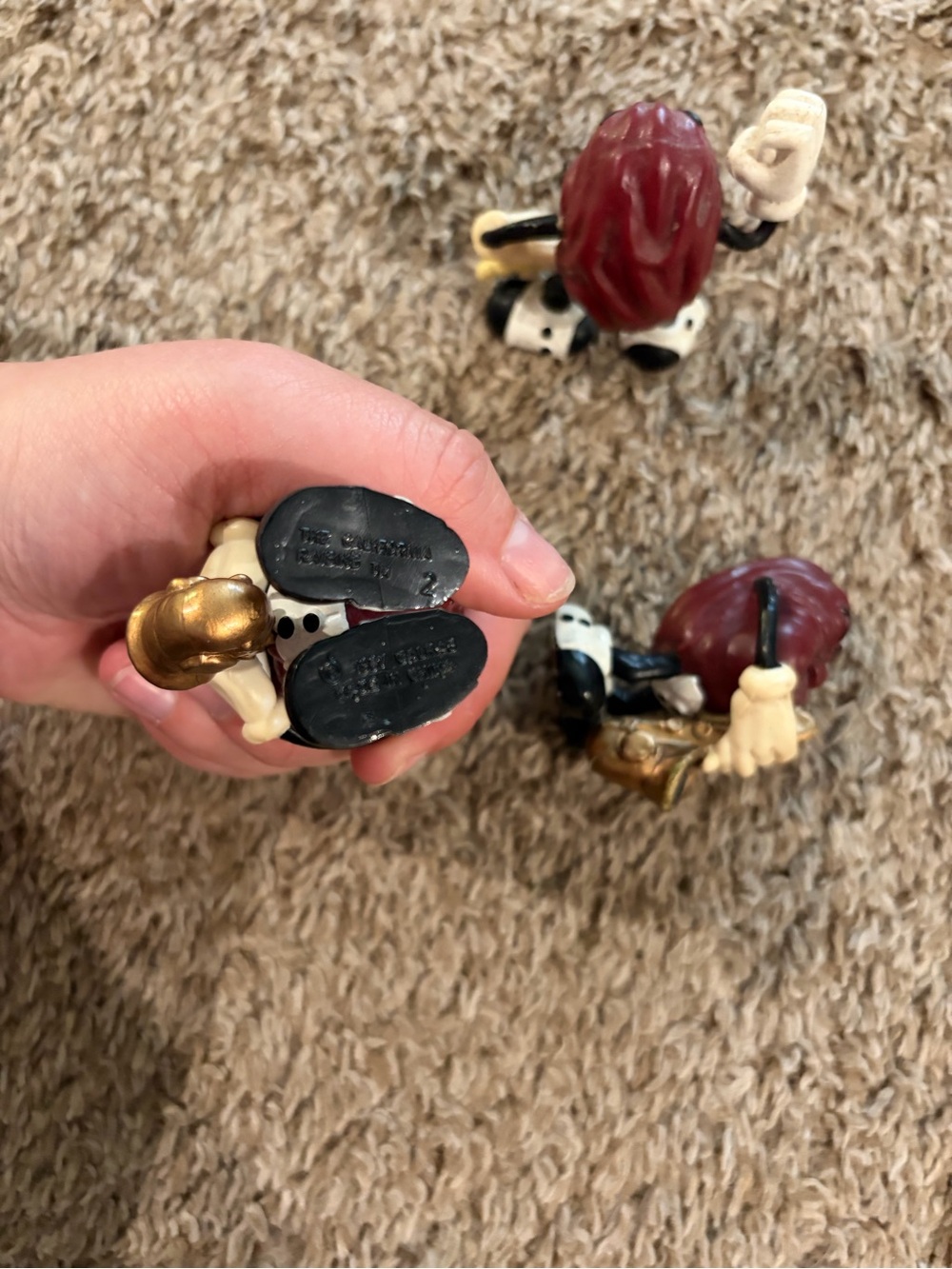 Vtg Set Of 3 California Raisins 1987 Calrab Saxophone Players/ Singer PVC Toys - Picture 4 of 4